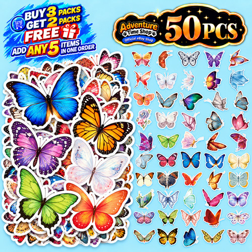 50pz adesivi farfalla colorati - 50pz,