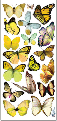 Adesivi viola farfalla gialla - adesivi,