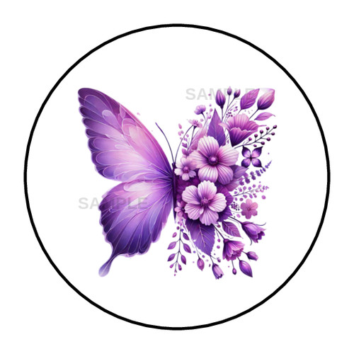 Adesivi fiori farfalla viola