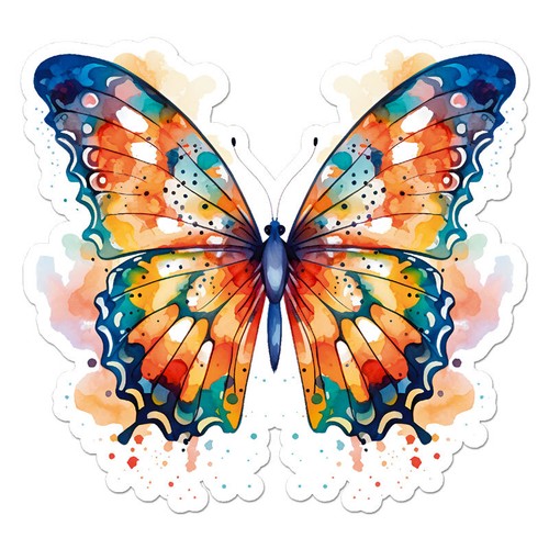 Farfalla acquerello adesivo - farfalla,