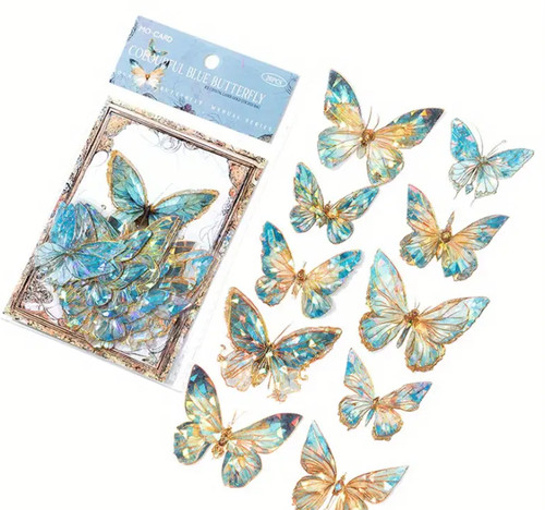 Adesivi farfalla blu laser