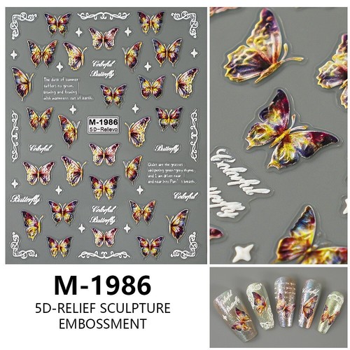 Adesivi nail art farfalla - adesivi, 3d